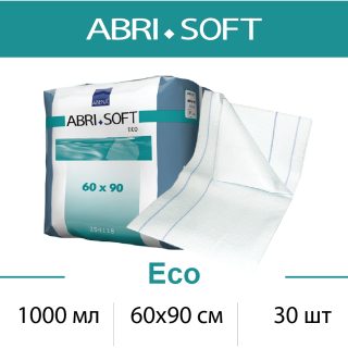 Одноразовые пеленки при недержании ABRI-SOFT Eco 1000мл, 60х90см, 30шт