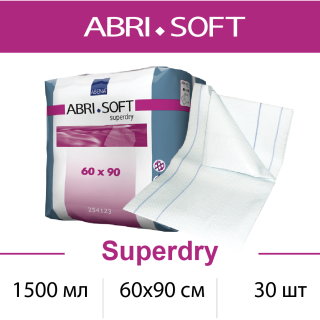 Одноразовые пеленки при недержании ABRI-SOFT Superdry 1500мл, 60х90см, 30шт