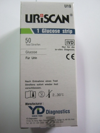 Тест-полоски URISCAN для исследования мочи U19 Glukose 1 (глюкоза) - 50 шт